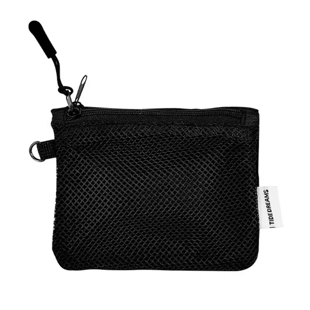 sacs de rangement en maille double couche, trousse de maquillage de voyage portable avec fermeture éclair, mini organisateur de cosmétiques et articles de toilette, sac simple pour papeterie
