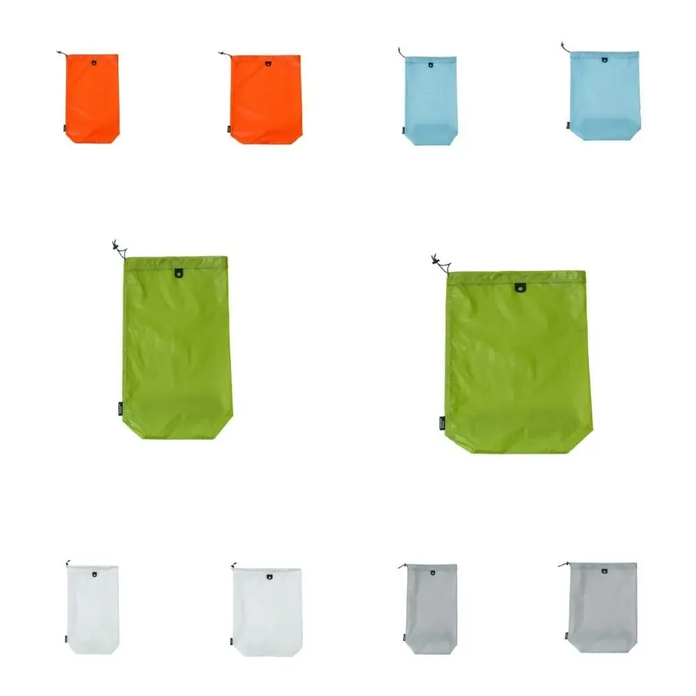 sac de rangement pour pantoufles en nylon enduit de silicone, pochette à cordon de couleur unie, sac à chaussures anti-poussière et imperméable