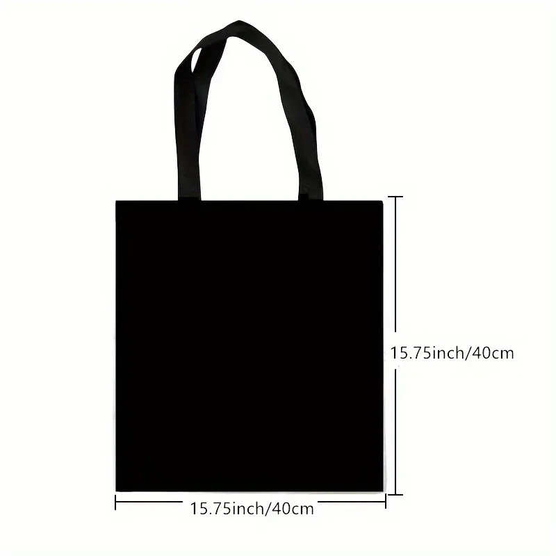 sac fourre-tout rétro art noble chat noir, sac à bandoulière à la mode, sac de courses léger quotidien en tissu de lin 40x40cm, sac à main