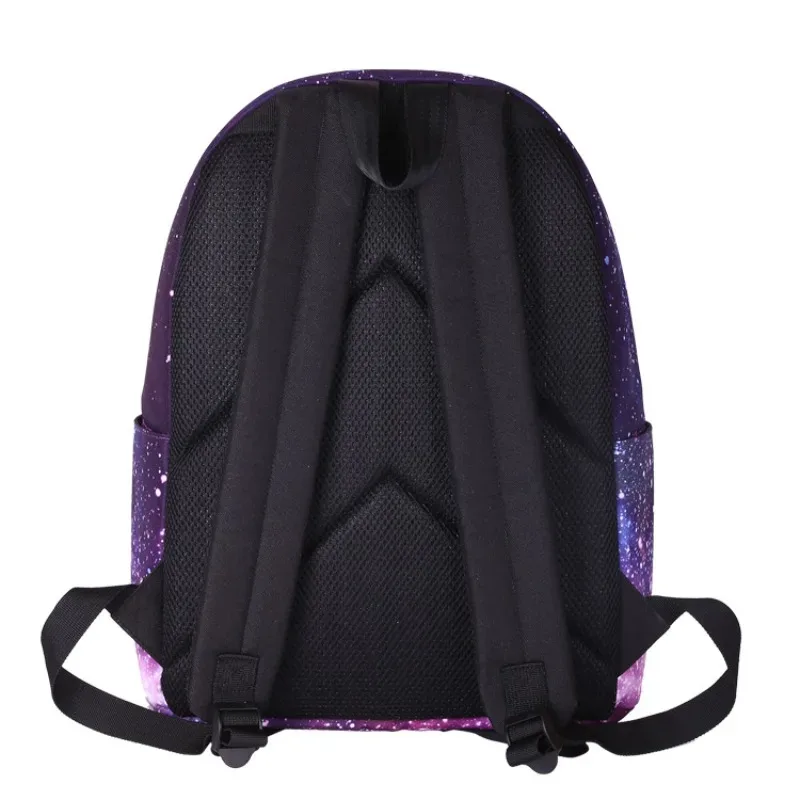 sac à dos violet ciel étoilé, sac à bandoulière double, sac en toile pour étudiants, collégiens, lycéens, sport, voyage, trajets quotidiens, trousse à crayons