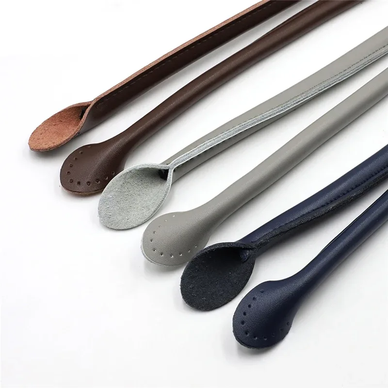 2 poignées en cuir de vachette durables de 40, 50, 60 cm, sangle détachable pour sacs à bandoulière, poignée en forme de feuille, sangle de remplacement diy faite à la main pour sac à main