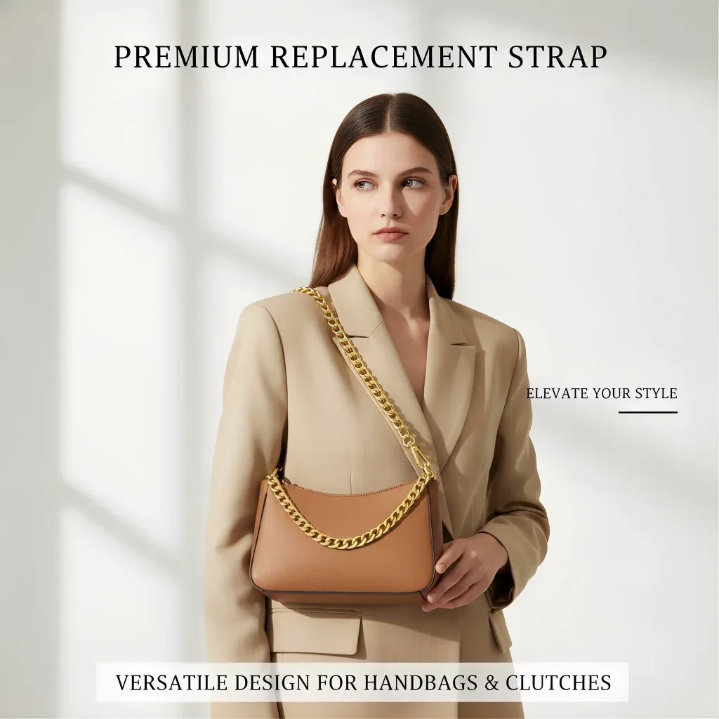 chaîne métal robuste boucles fixation sac bandoulière poignet remplacement accessoire décoration voyage sécure doré marron rose xl s m