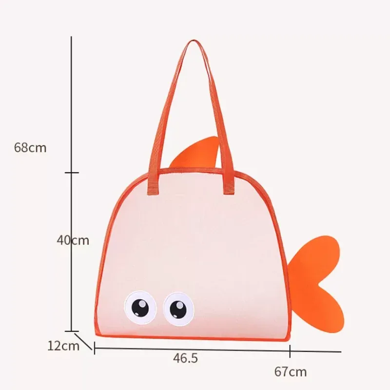 sac de rangement mignon de grande capacité, pochette portable pliable en maille pour organiser les jouets de plage, idéal pour les voyages et les activités sportives en plein air