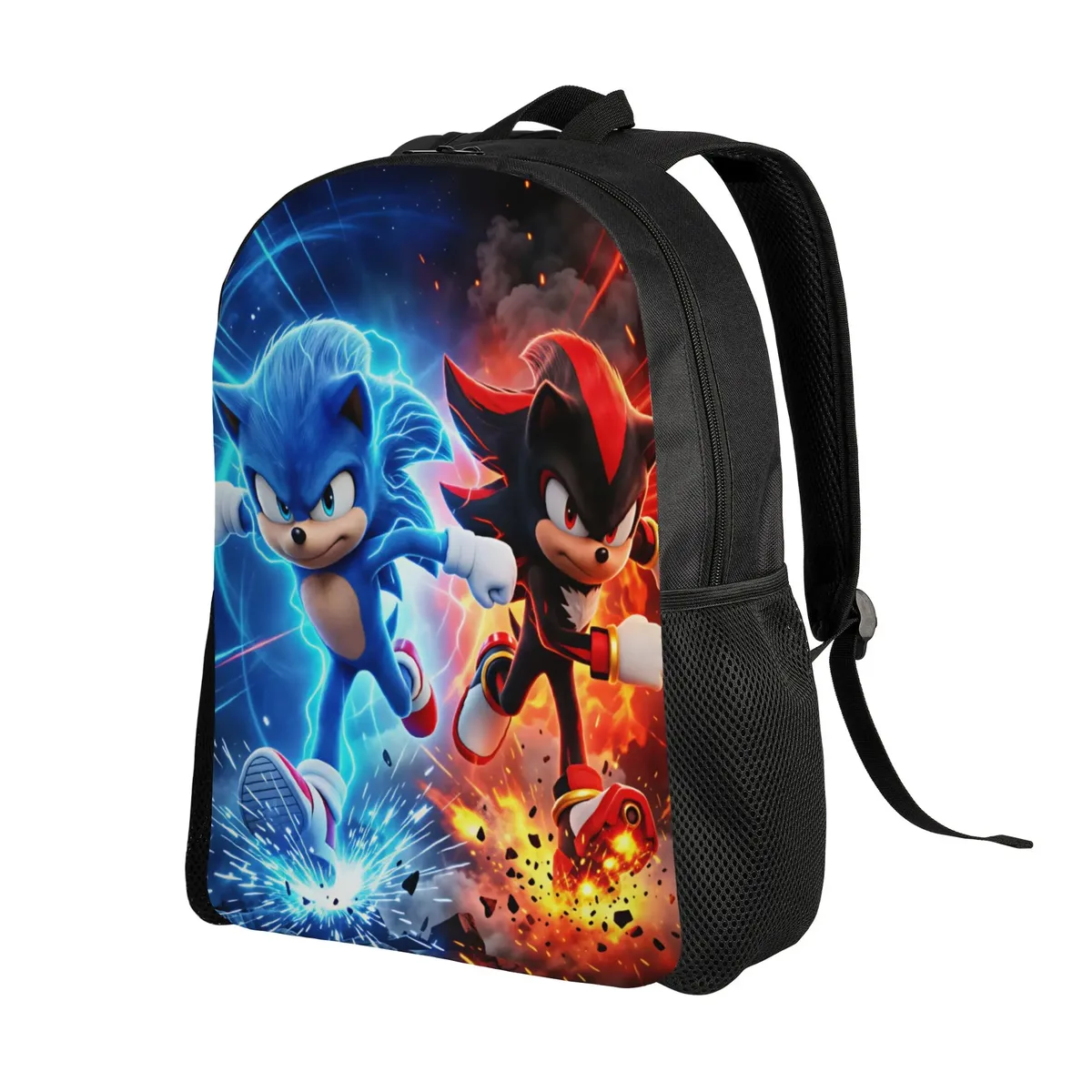 sac à dos sonices cartoon, sac à dos sportif en polyester pour étudiants, léger, kawaii, sacs d'école, sac à dos