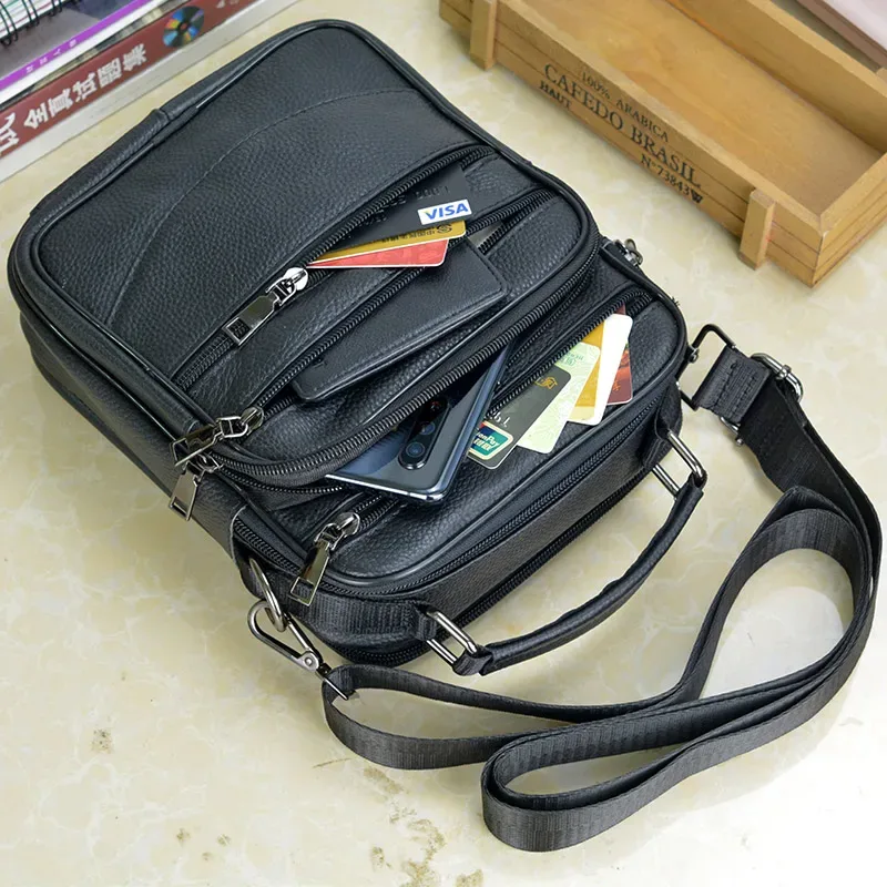 petit sac à bandoulière en cuir véritable pour hommes, sac à main en cuir de vache pour tablette, sacoches, sac à bandoulière, porte-documents pour garçons
