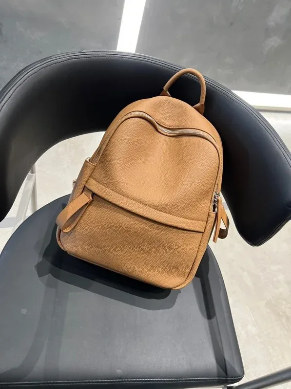 sac à dos de luxe en cuir de vache pour femmes, haut de gamme, première couche, grande capacité, assorti à tout, blanc, noir, souple, sac de voyage