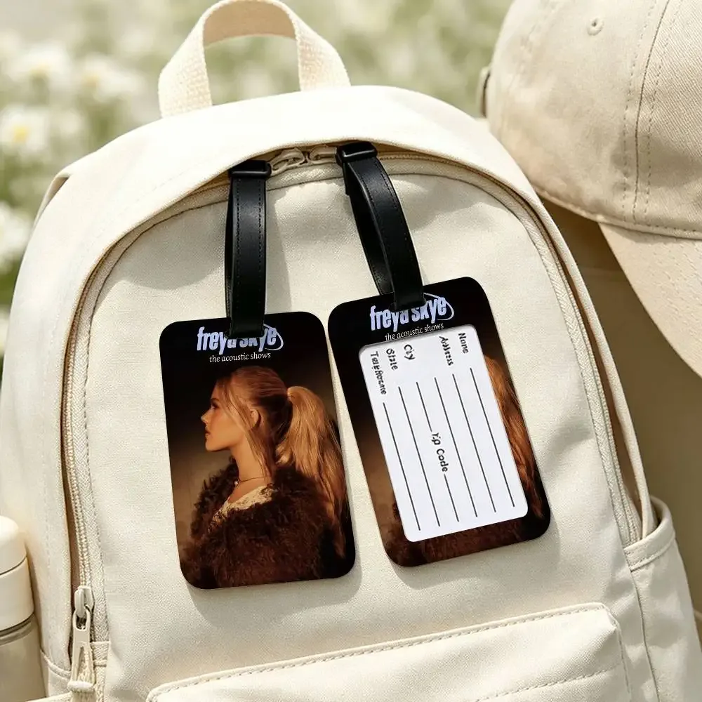 étiquette d'identification de bagages en pvc singer f-freya skye, porte-carte d'informations anti-perte, étiquette de nom pour valise de voyage
