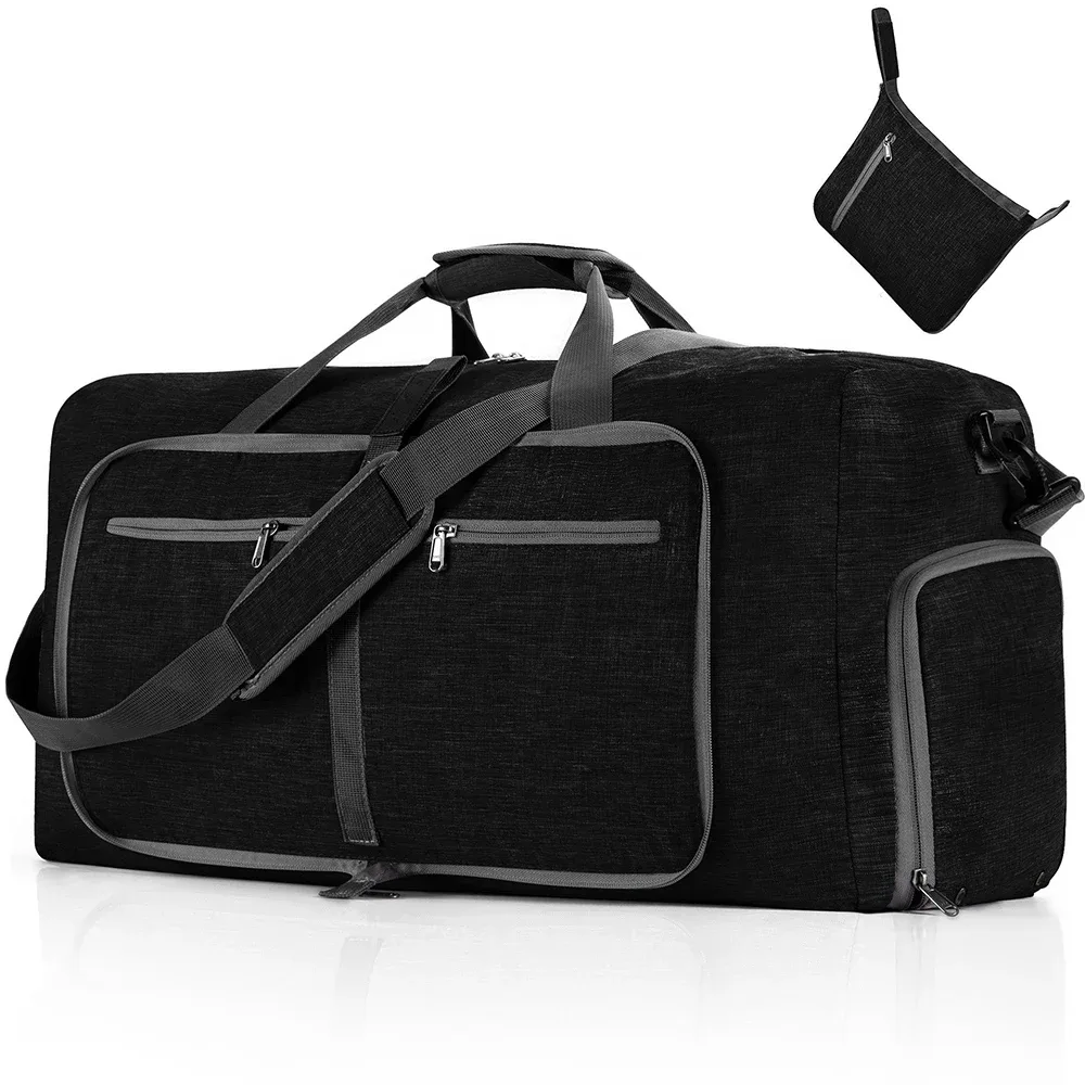 sac de voyage pliable pour homme 65l, sac de sport de voyage d'extérieur avec compartiment à chaussures, sac de nuit pour homme et femme, sac à main
