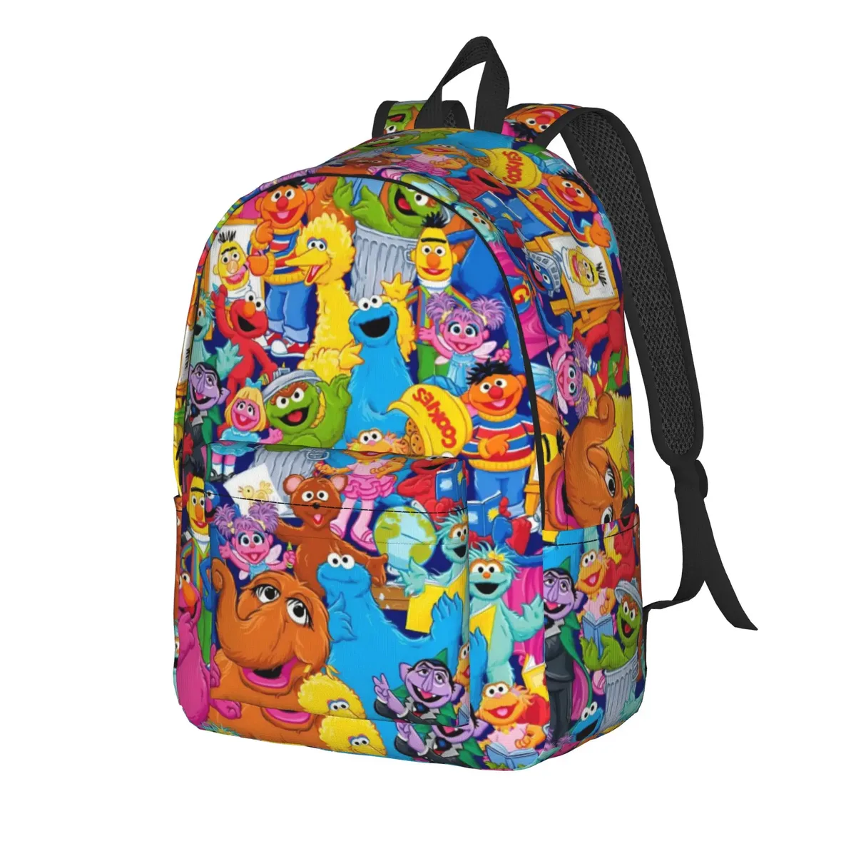 sesames streets cool backpack sports student hiking travel elmo friends daypack pour hommes et femmes, sac à bandoulière pour ordinateur portable