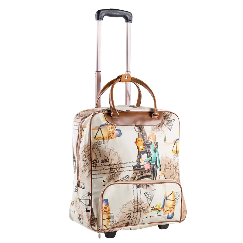 sac de voyage pour femmes, sac de voyage d'affaires sur roulettes, sacs à roulettes de grande capacité, valise rétro pour filles