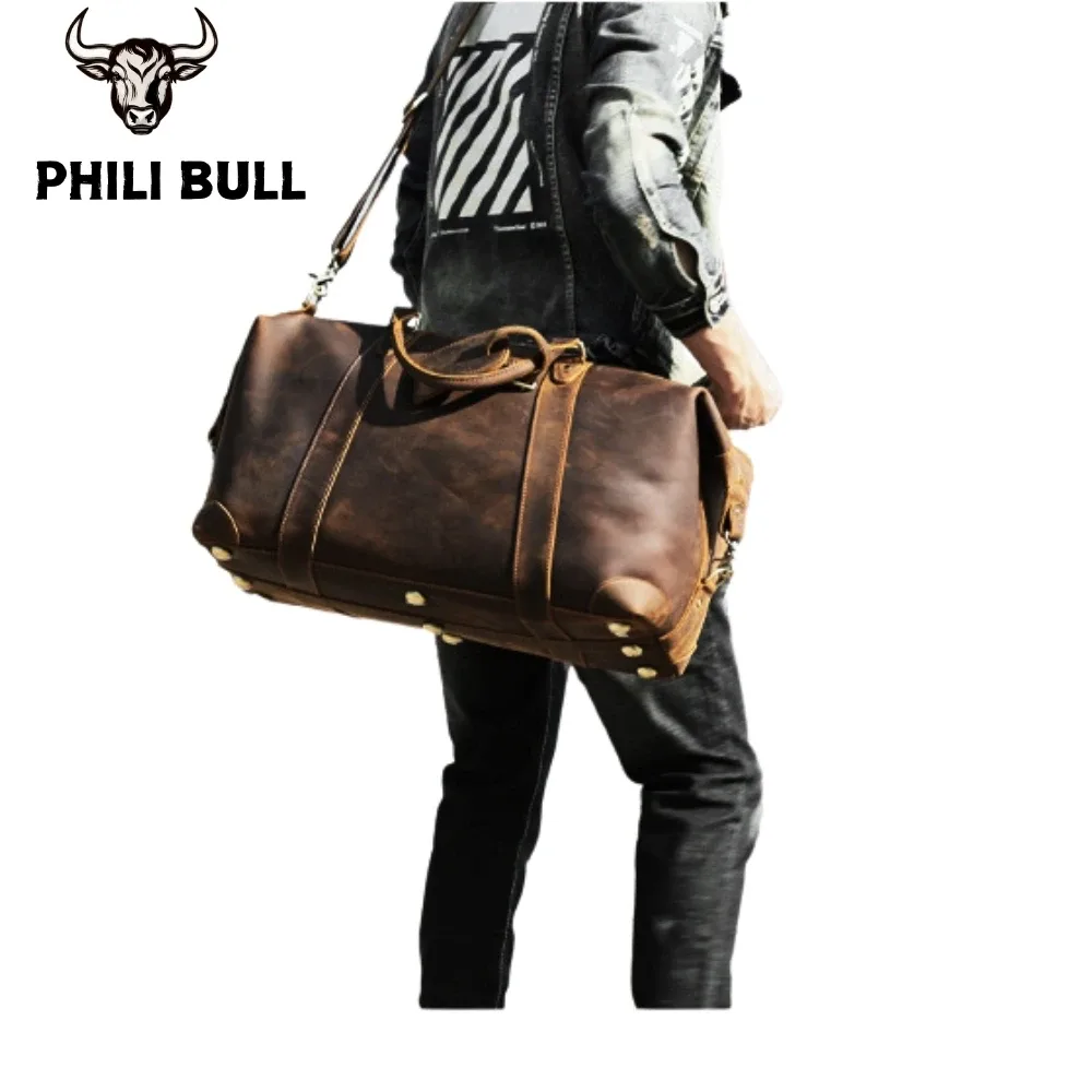 phili bull-sac de dehors en cuir group pour homme, sacoche de -du-- end, bagage d'extérieur, fitness, à bandoulière
