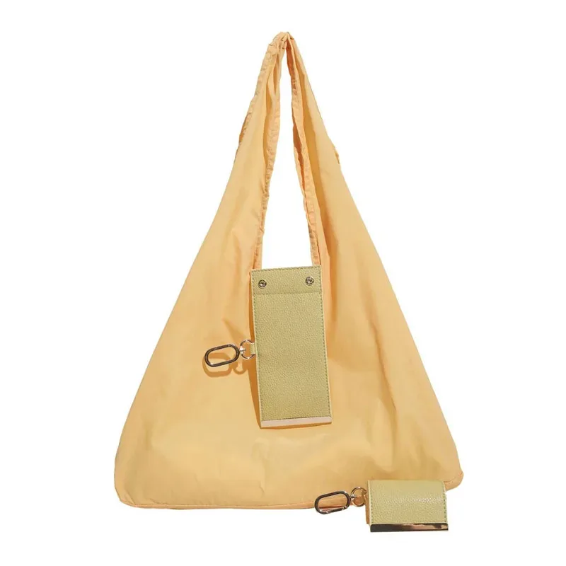 mini sac fourre-tout réutilisable avec porte-clés, léger, écologique, pliable, sac de courses grande capacité, porte-clés extensible, sac pour femme
