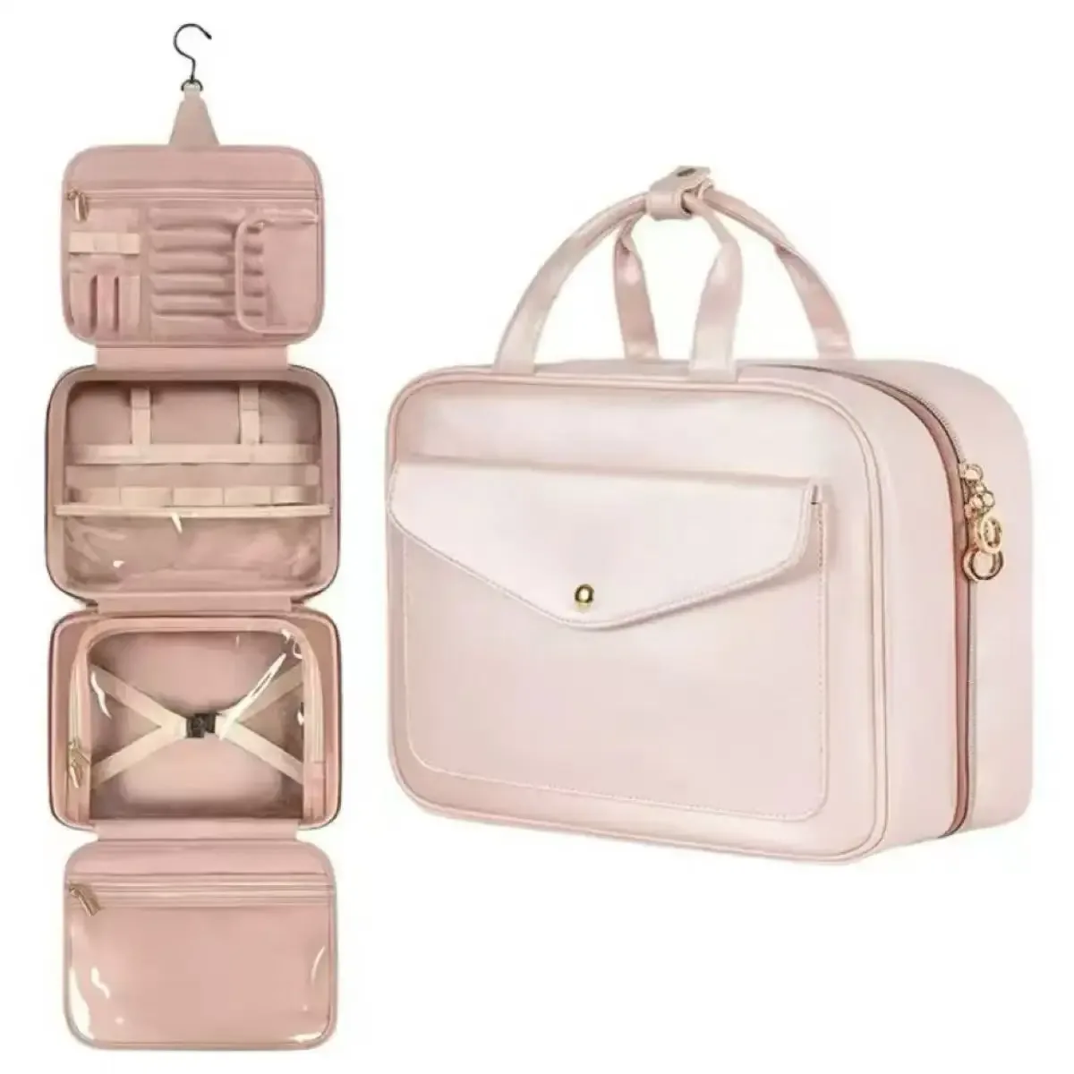 trousse de toilette suspendue de voyage pour hommes, grande boîte de rangement portable étanche pour femmes, trousse de maquillage cosmétique