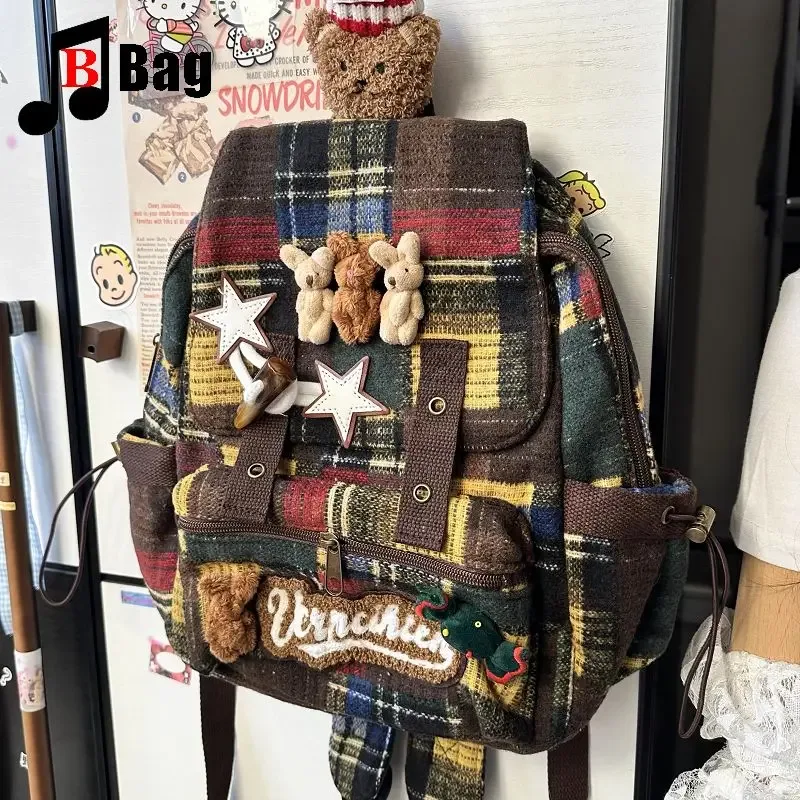 sac à dos gothique punk pour femmes, joli schéma de couleurs mélard, lapin épicé, rétro vintage, grande capacité, fourre-tout pour les déplacements