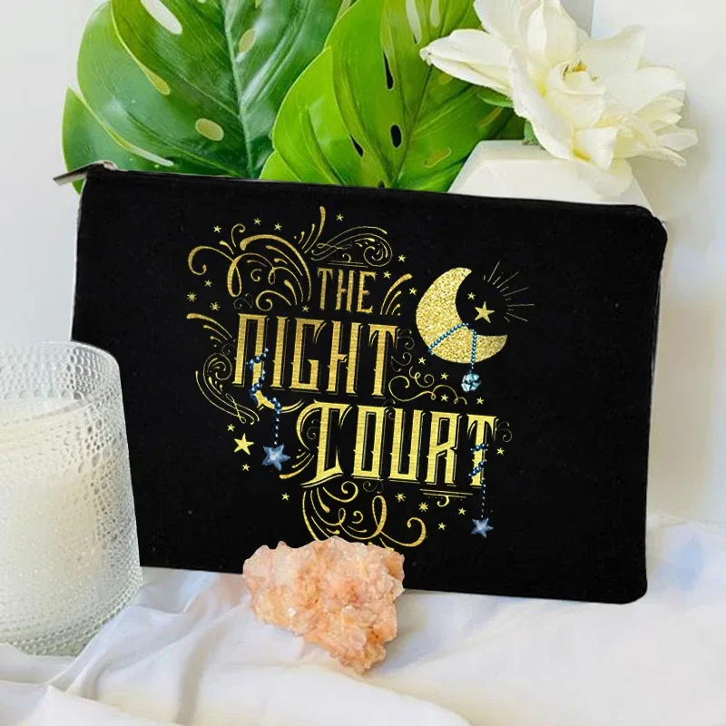 sac à cosmétiques à motif city of starlight, trousse de maquillage acotar velaris, organisateur de produits de toilette de voyage, pochette de rangement pour maquillage, sac à crayons