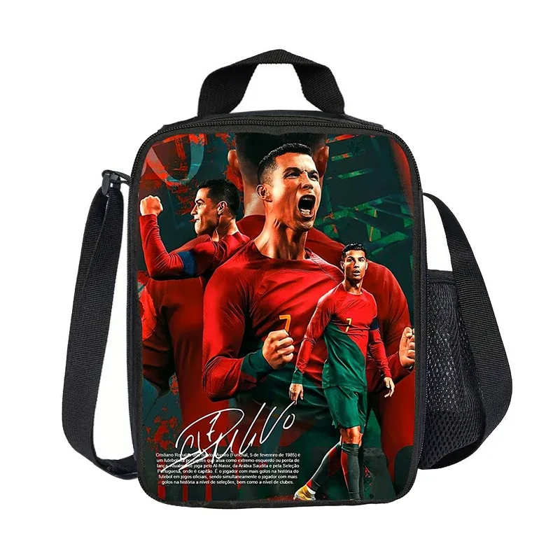 sac isotherme ronaldo cr football star, sacs à déjeuner isolés, conteneur à déjeuner, sac fourre-tout étanche, boîte à déjeuner, sacs de rangement pour aliments sportifs