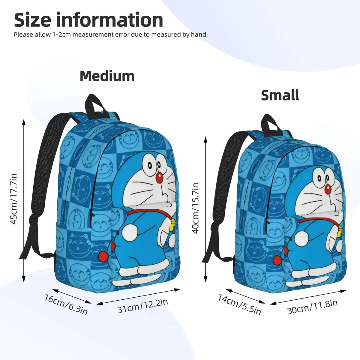 sac à dos doraemons blue cats cat cool pour l'extérieur, lycée, randonnée, voyage, sac à dos pour hommes et femmes, sac à bandoulière pour ordinateur portable