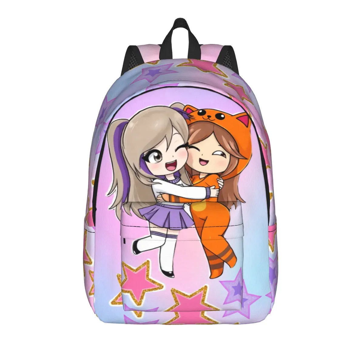 sac à dos orange hug star art lyna vallejos, sacs à dos de randonnée unisexes en polyester, grands sacs d'école décontractés