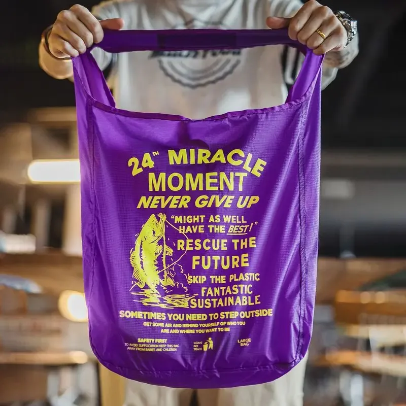 maden outdoor sacs de shopping ultra-légers sac de voyage pliable de grande capacité sac à main fourre-tout de shopping avec lettres imprimées pour les déplacements