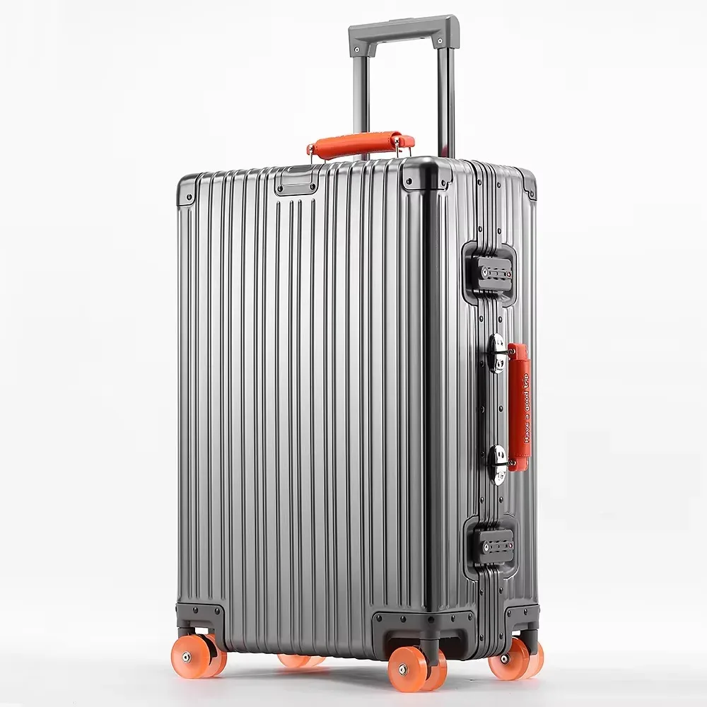 valise de voyage tout en aluminium et magnésium, bagages roulants, boîtier de chariot en alliage avec roue silencieuse spinner, serrure tsa, cabines à main
