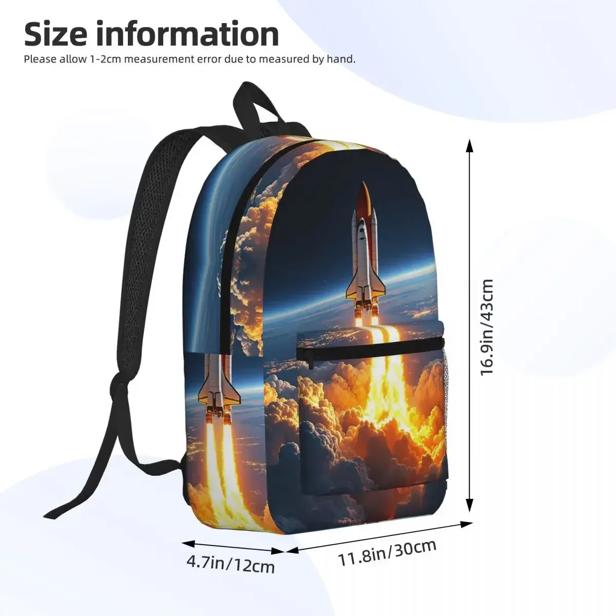 sac à dos pour étudiants space shuttle rocket, sac d'école, sac à dos de randonnée, sac de voyage pour garçons et filles, sac à bandoulière