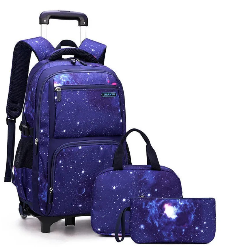 sac à dos à roulettes pour enfants, valise de voyage à roulettes, sac à roulettes pour l'école, ensemble de sacs d'école pour garçons, ensemble de sacs à déjeuner