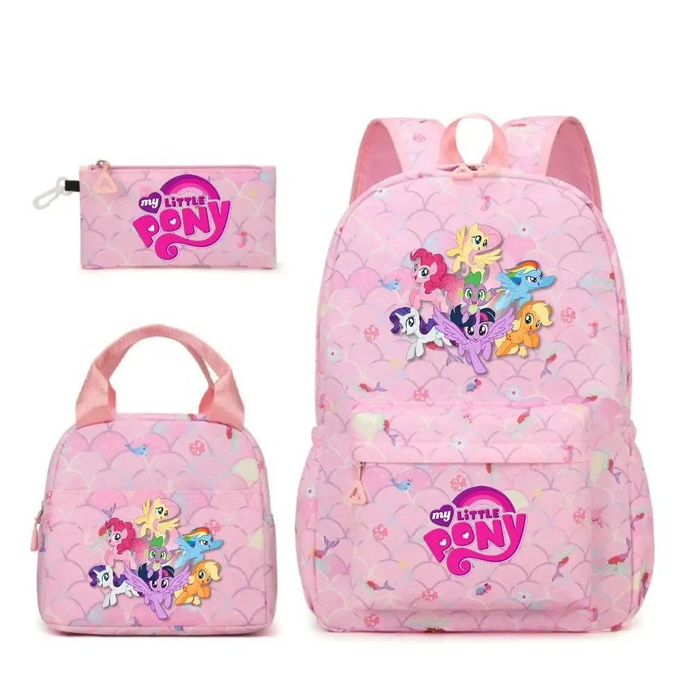 sac à dos my little pony, 3 pièces/ensembles, sac à dos de sport pour filles, sac à dos pour ordinateur portable, sac à dos de voyage pour adolescents, sac à livres pour étudiants et adolescents