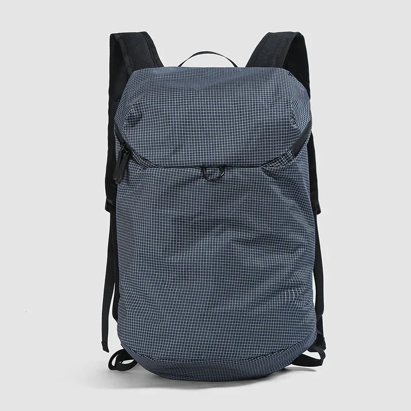 sac à dos décontracté en nylon léger à carreaux pour les trajets quotidiens, les voyages, les étudiants – tendance, simple et résistant à l'usure
