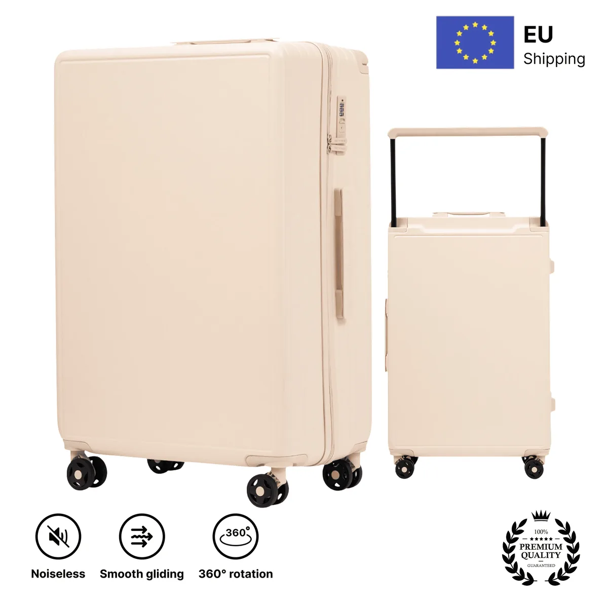valise xxl grande taille, dimensions environ 75x50x30 cm ou 66x44x26 cm ou cabine 55x40x20 cm / haute qualité, 28 "24" 20 " au choix, en abs + valise cabine, avec serrure à combinaison tsa et roulettes 360° ° roues, hard crug