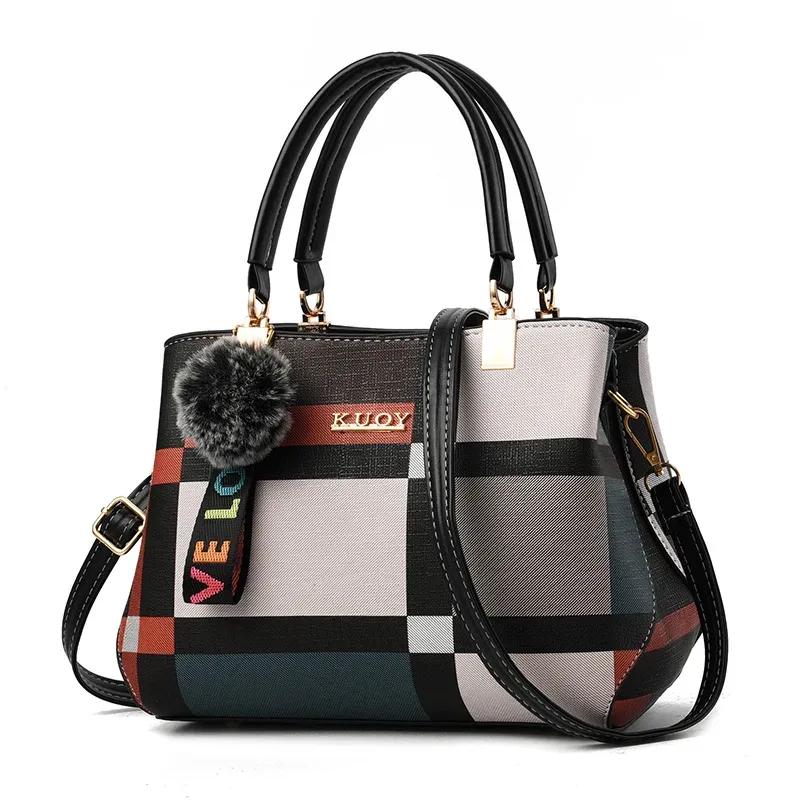 sacs à main en cuir pu pour femmes, sacoches élégantes de styliste, sacoches à bandoulière avec pompon pour filles, fourre-tout