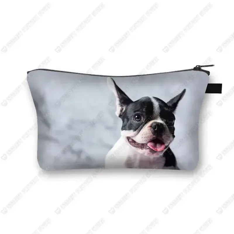 sacs à cosmétiques imprimés chien carlin 3d, motif pékinois mignon pour trousse de maquillage, organisateur nécessaire pour femmes, mini sac à main de voyage