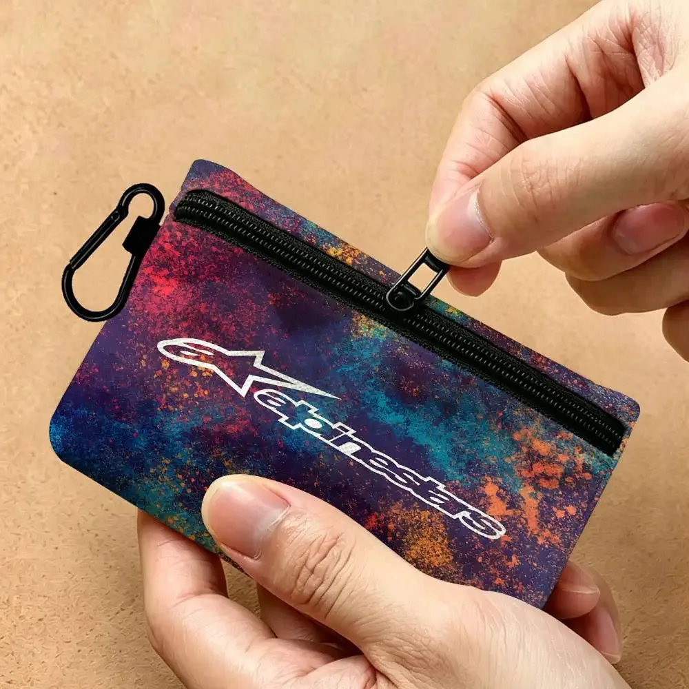 petite pochette multifonctionnelle en tissu oxford avec logo alpinestars, avec crochet, mini porte-monnaie, sac de rangement pour écouteurs