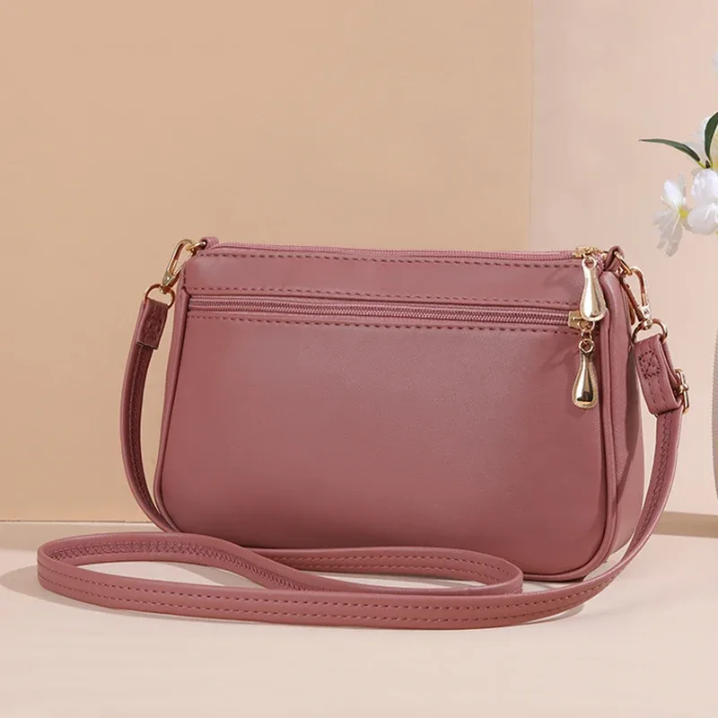 sacs à bandoulière en cuir pu avec fermeture éclair pour femme, petit sac à main, sac à main, grande capacité, fil à broder, initié à la mode, nouveau