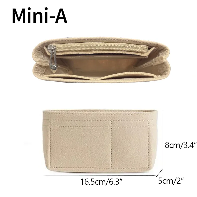 organisateur de sac pour petit sac fourre-tout, insert de rangement et de finition pour sacs à main, compatible avec les mini-sacs