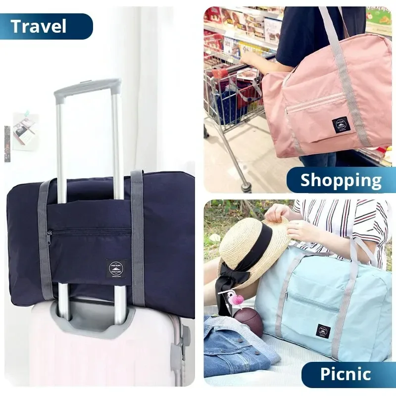 lot de 2 sacs de voyage pliables pour les compagnies aériennes, sac de transport, sac de week-end, sac de nuit, sac de transport pour l'hôpital, sac de sport pour femmes et hommes
