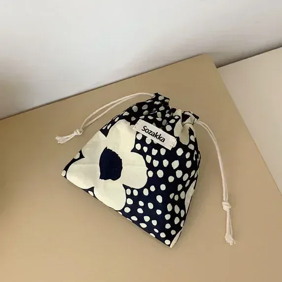 sacs à main de maquillage mignons pour femmes, sac de rangement pour cosmétiques de voyage, porte-monnaie pour rouge à lèvres et grill floral, portefeuille kawaii, petite pochette en poudre