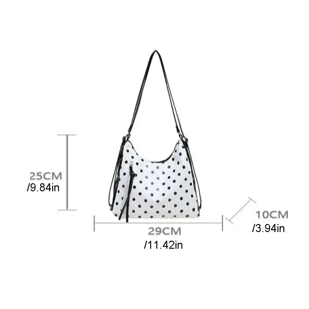 sac à bandoulière en cuir pu à pois, sac à dos léger, sac fourre-tout, sac sous le bras, sac seau grande capacité, sac à main de voyage