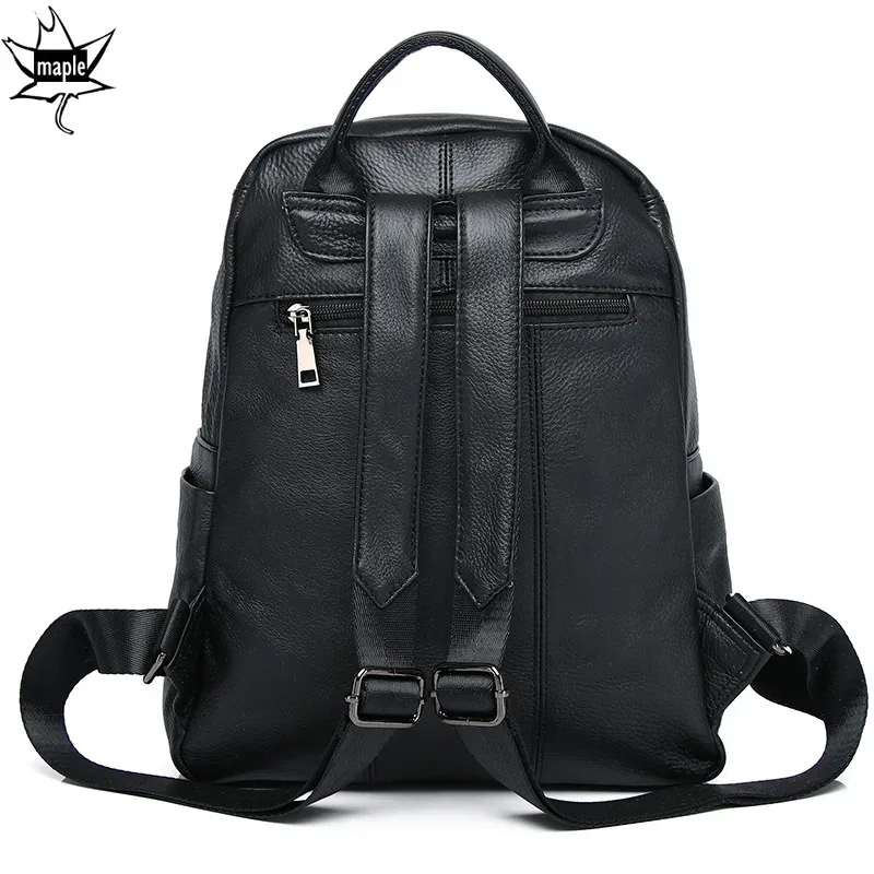 sac à dos de voyage en cuir véritable pour femme, sac à dos d'école pour adolescentes, sac à dos en peau de vache souple, mode classique, nouveau