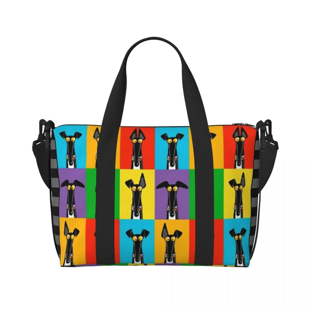 sac fourre-tout personnalisé whippet peeping pour femme, grande capacité, lévrier lévrier, sac de voyage pour chien, salle de sport, plage