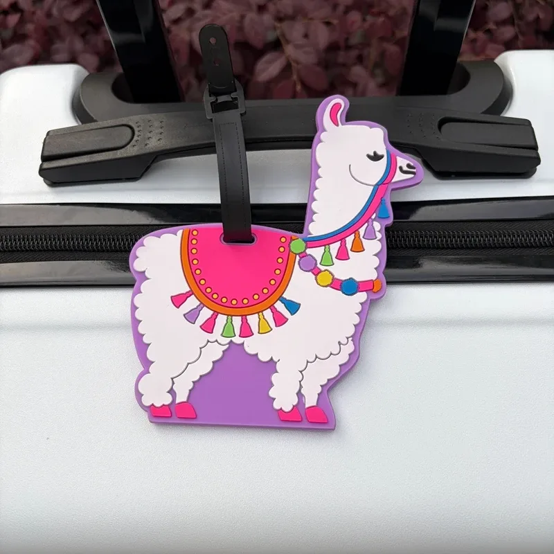 1/2 étiquettes de bagage animaux alpaca – identificateur anti-perte pour bagages de compagnie – étiquette suspendue pour couples – essentiels de voyage