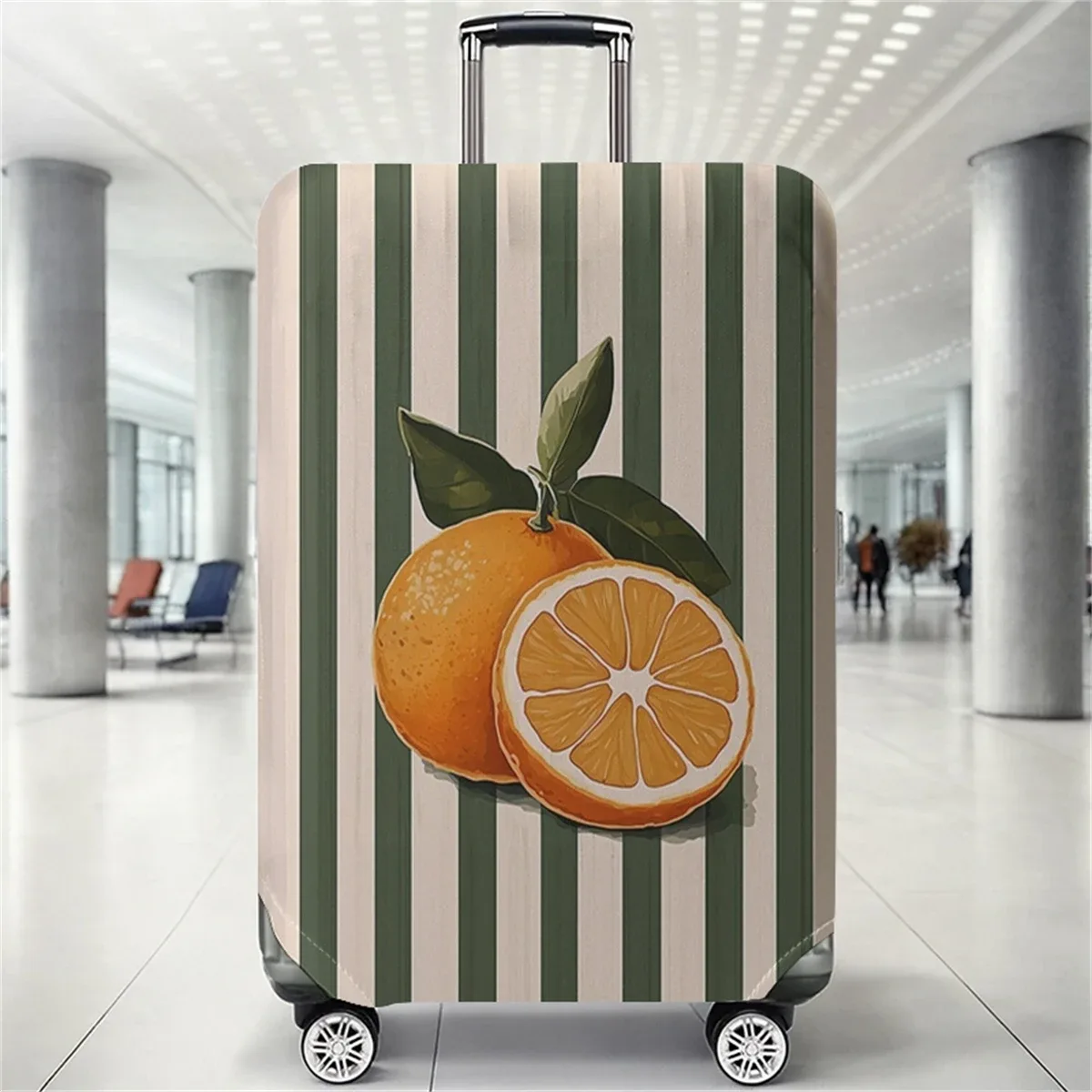housse de protection pour bagages à motif agrumes, adaptée aux housses de bagages de 18 à 32 pouces, gants de protection pour poignée de bagage, accessoires de voyage