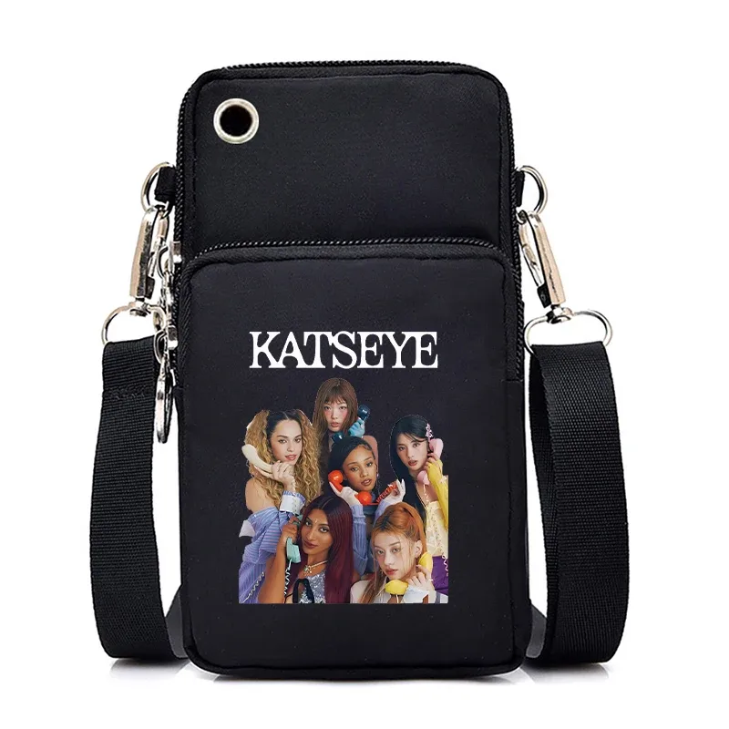 sacs à bandoulière vintage katseye hip hop pour femmes et hommes, mini sacs pour téléphone portable katseye pour filles et garçons, nouveaux sacs à main, sacs bandoulière, cadeaux