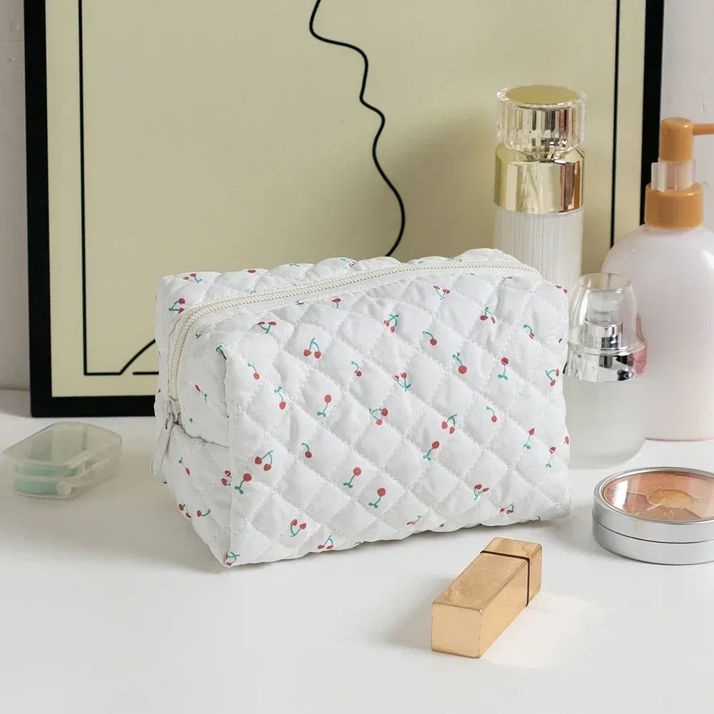 trousse de maquillage à imprimé floral pour femme, trousse de rangement pour rouge à lèvres, trousse à cosmétiques, trousse de beauté, trousse de voyage pour poudres de maquillage, trousse de toilette