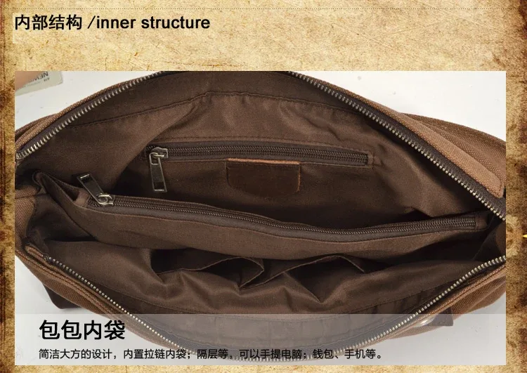 sac messager vintage militaire en toile et cuir pour homme, sac à bandoulière, sac fourre-tout, sacoche en cuir, sac bandoulière