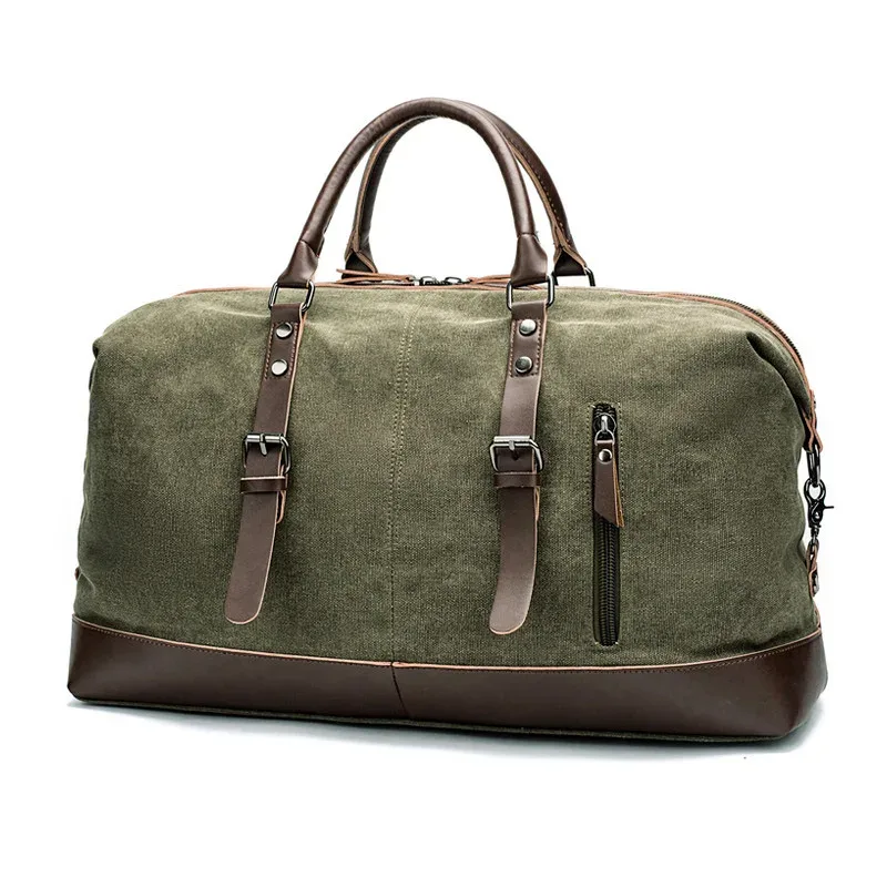 sac de voyage décontracté rétro européen et américain de grande capacité, sac messager en cuir pu et toile pour hommes, sac de sport fitness
