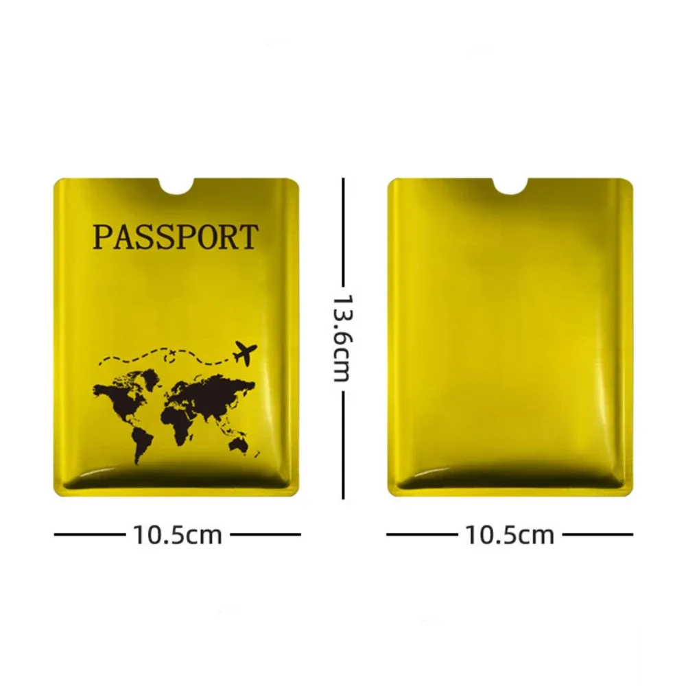 couverture de passeport rfid, housse de protection, sac de passeport en aluminium pour portefeuille de voyage aéroport, utilisation internationale de voyages