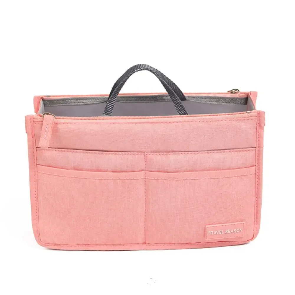 trousse de toilette de voyage portable en polyester, grande capacité, double fermeture éclair, sac cosmétique, organisateur de sac, sac d'insertion étanche