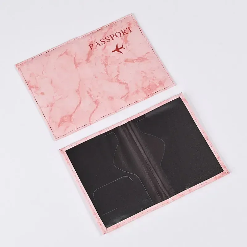 couverture de passeport en cuir pu, style marbre, sacs à clip, portefeuille de voyage, porte-passeport, livre, porte-documents, voyage à l'étranger, hommes et femmes