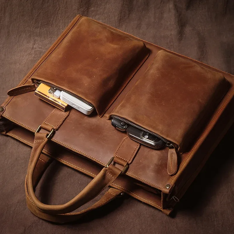 guro-sac à main en cuir group pour homme, étui à bombes de luxe, sac à bandoulière vintage pour ordinateur portable de 14 pouces, qualité supérieure