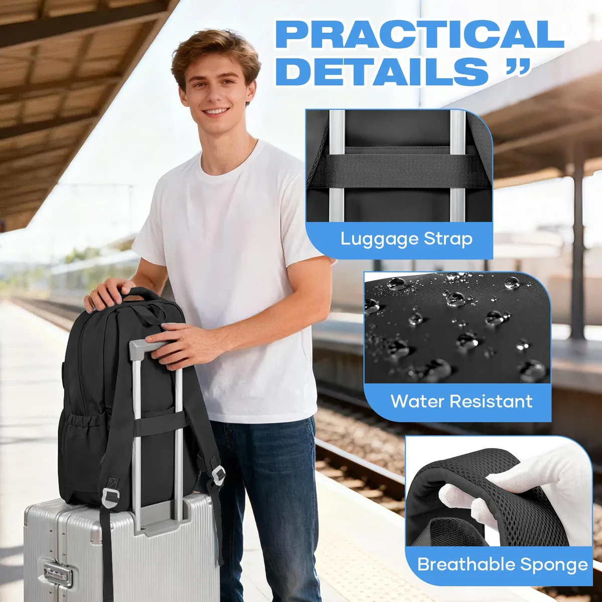 sac à dos scolaire pour adolescents, filles et garçons, sac d'école léger, sac à dos imperméable pour hommes et femmes, sac à dos décontracté pour ordinateur portable, pour l'université